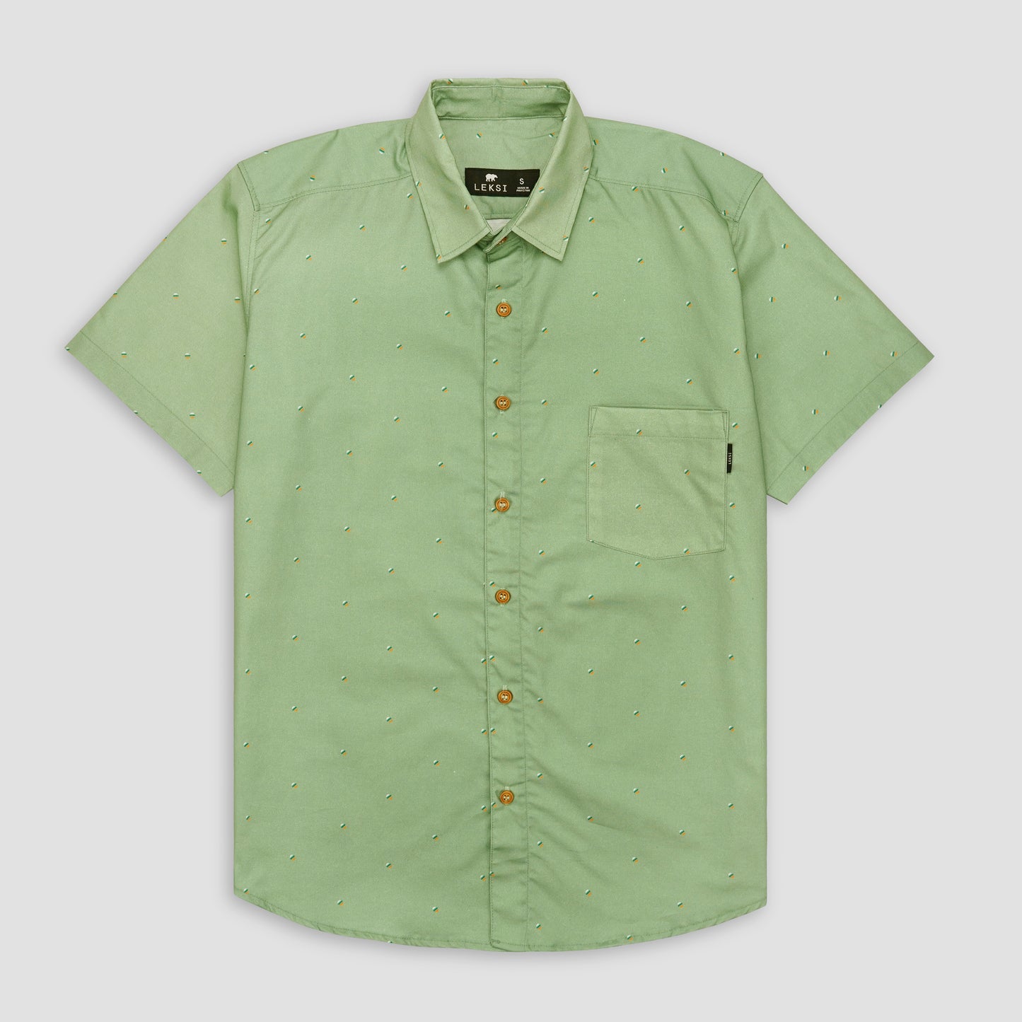 Avocado Green Speckled Button Down