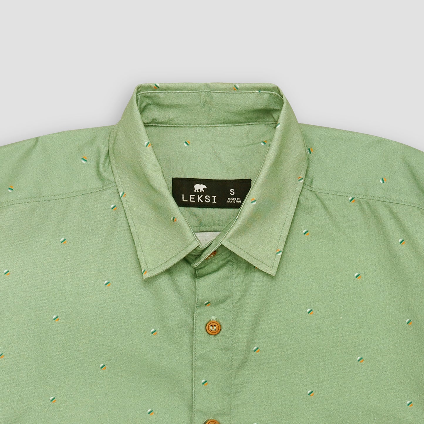 Avocado Green Speckled Button Down
