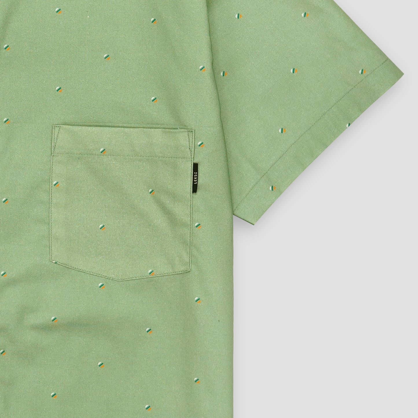 Avocado Green Speckled Button Down