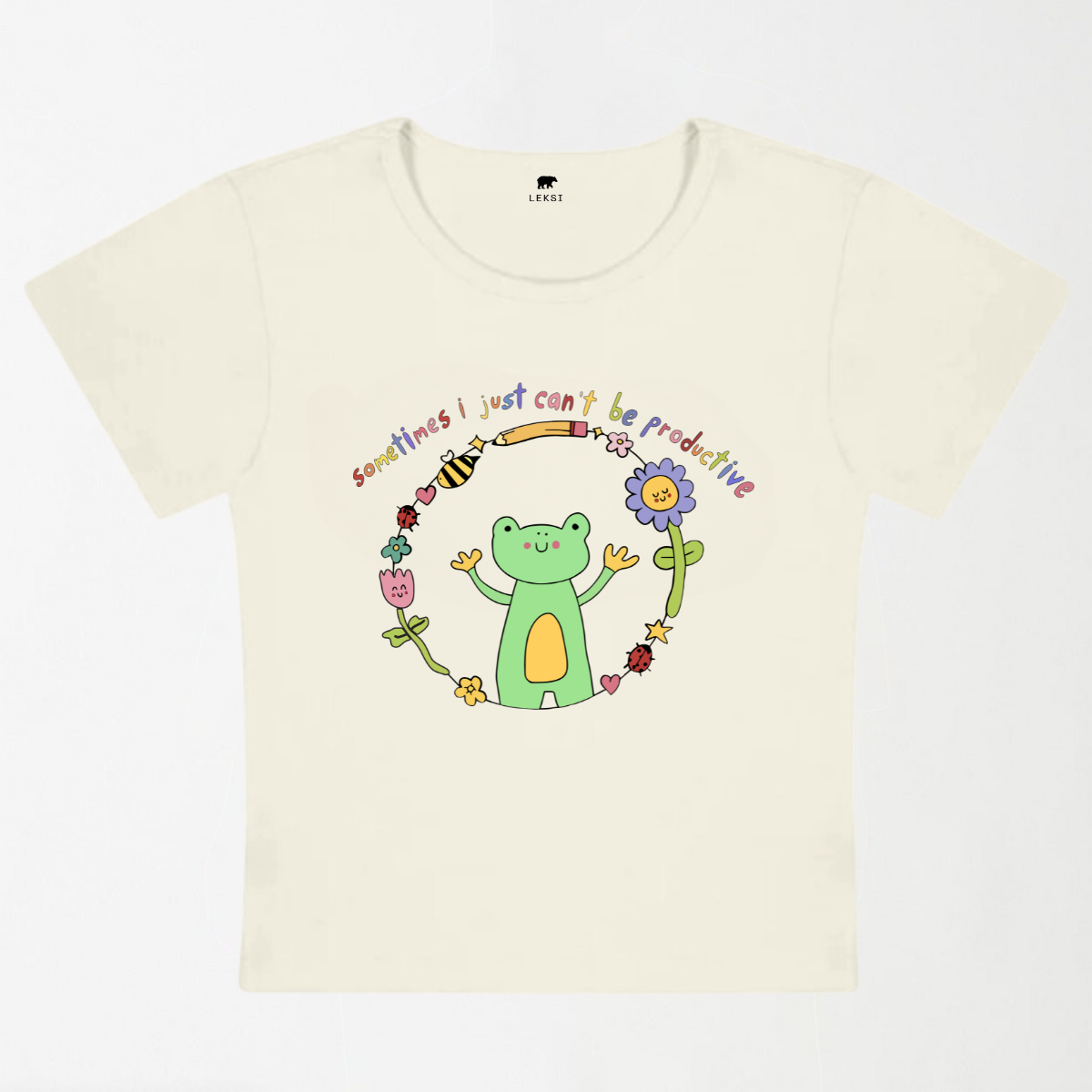 I Just Can't Be Productive Y2K Baby Tee