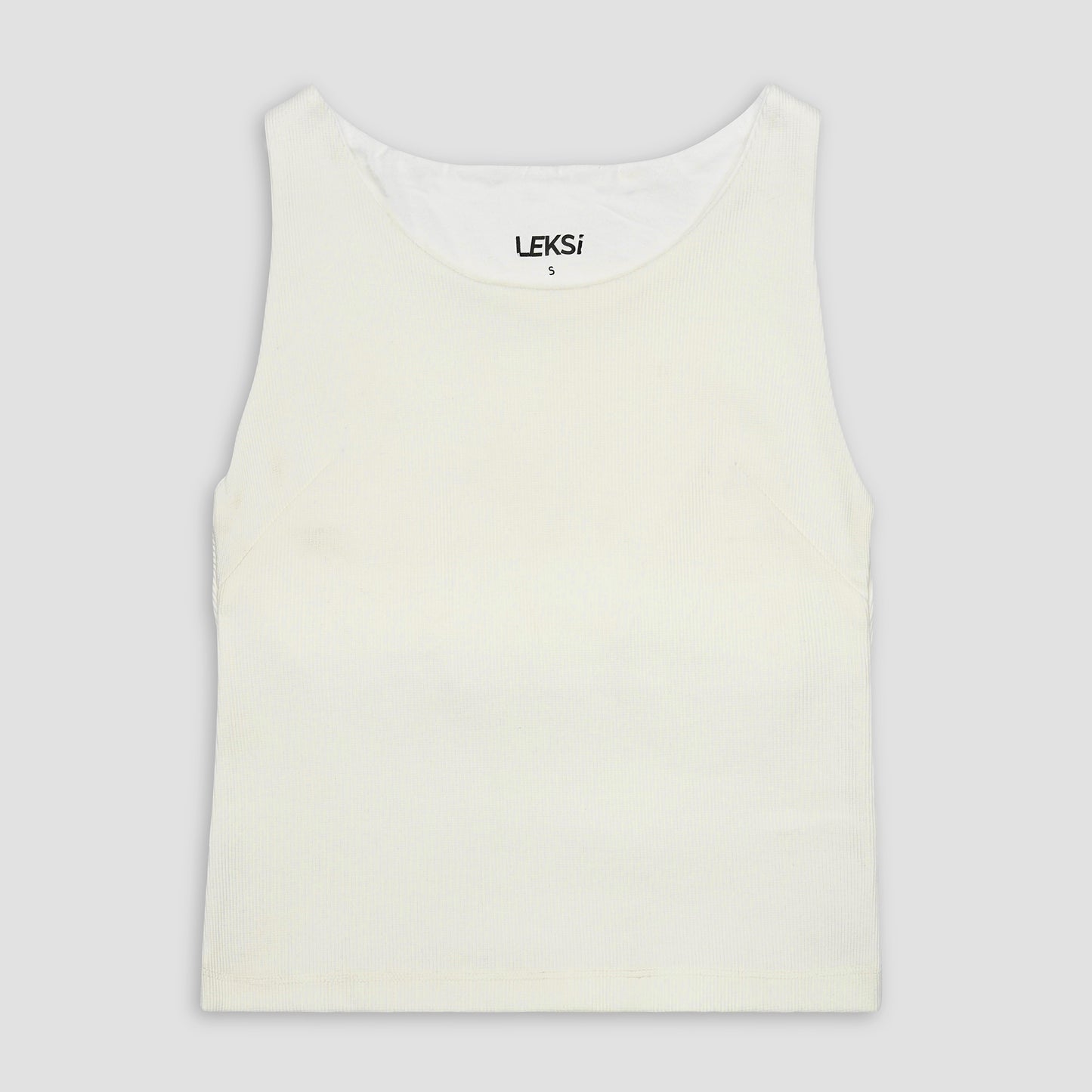 Essential Off White Ribbed Tank Top