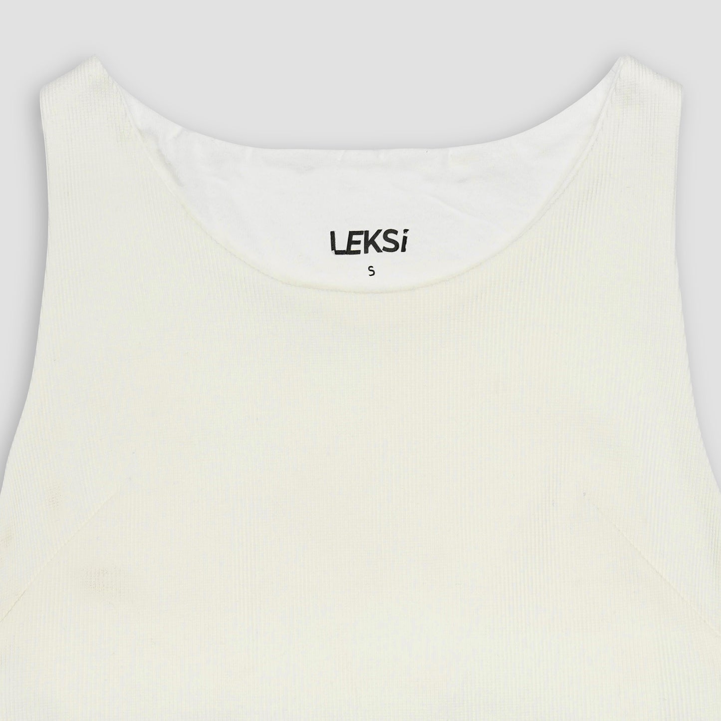 Essential Off White Ribbed Tank Top