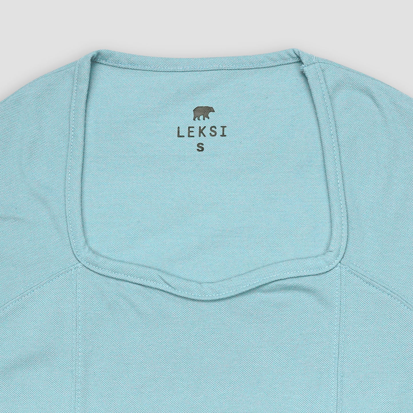 Sky Blue Polo Knit Top