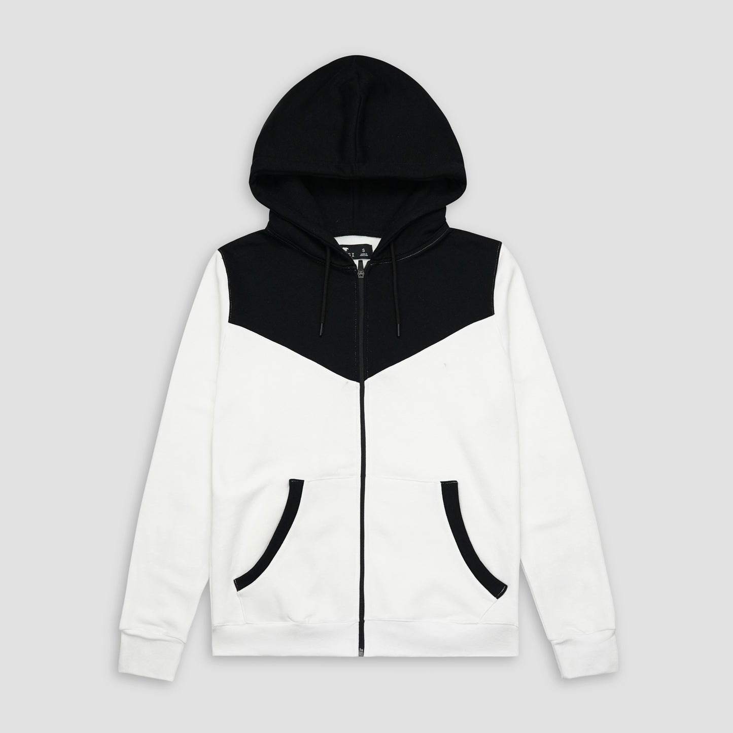 White and Black Zipper Jacket