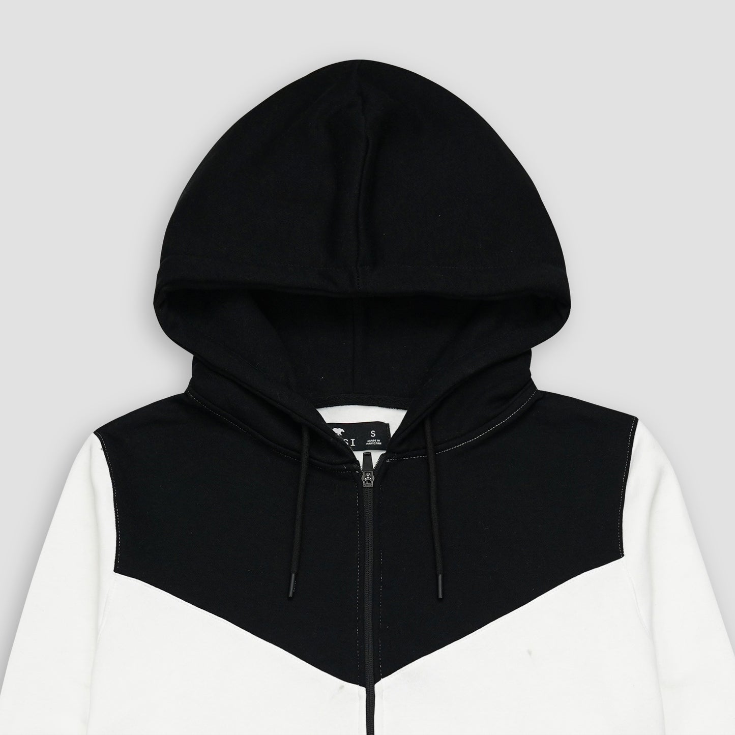 White and Black Zipper Jacket