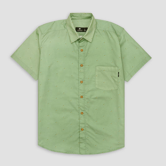 Avocado Green Speckled Button Down