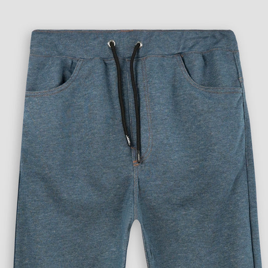Denim-Print Unisex Terry Sweatpants