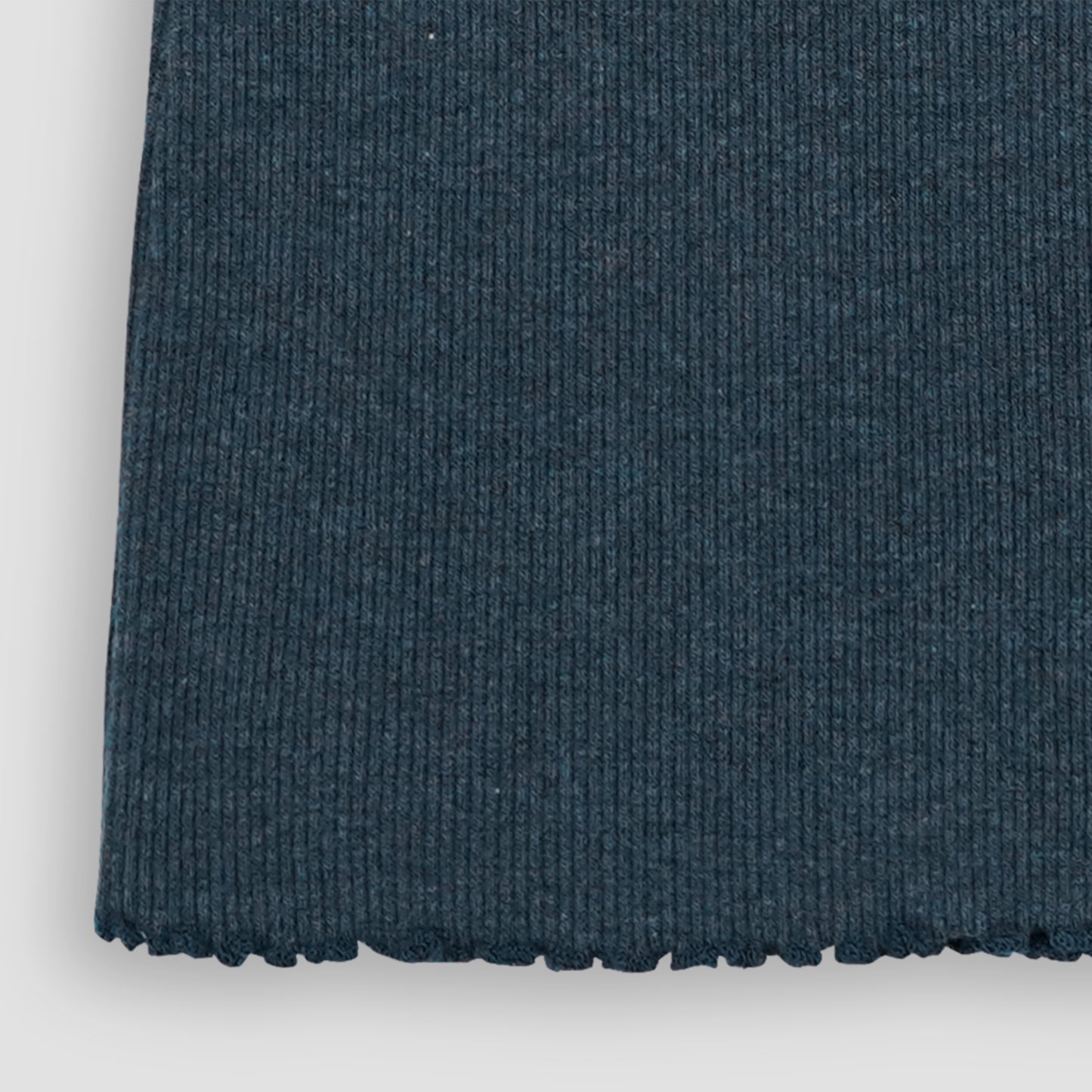 Denim Blue Ribbed V-Neck