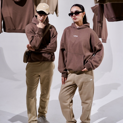 Khaki Unisex Tapered Sweatpants