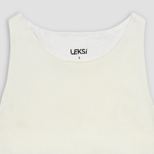 Essential Off White Ribbed Tank Top