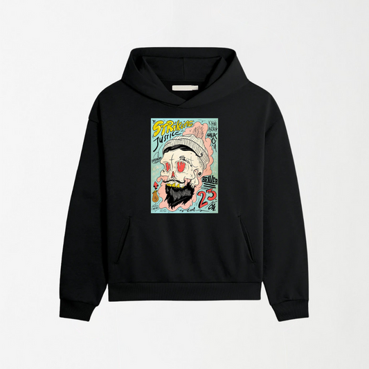 Striking Justice - Black Graphic Hoodie