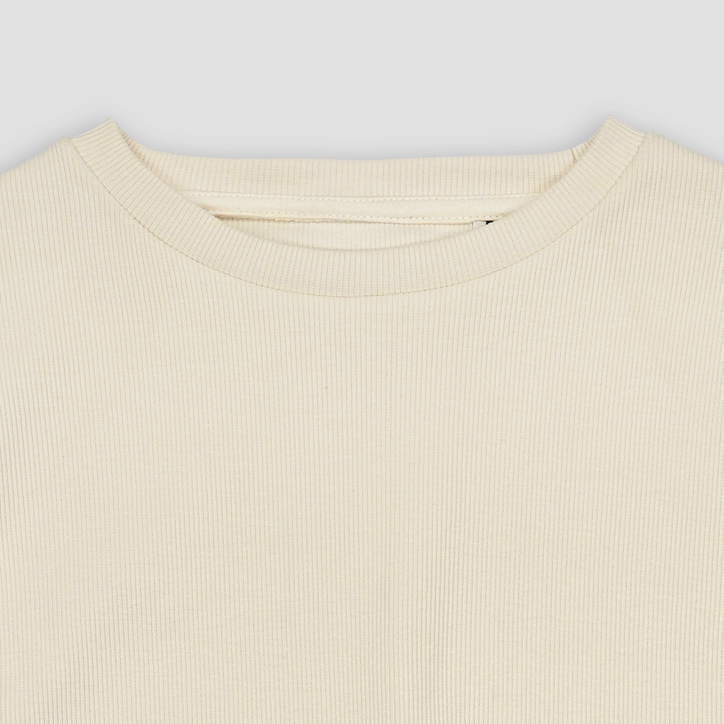 Ruched White Ribbed Top