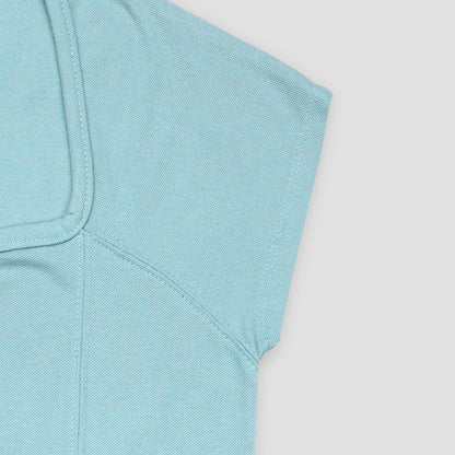 Sky Blue Polo Knit Top