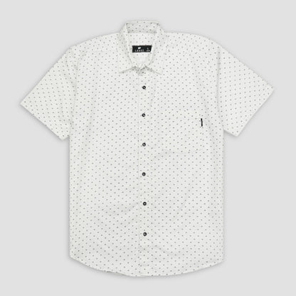 White Dotted Button Down