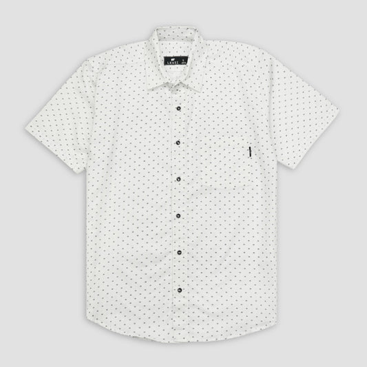 White Dotted Button Down