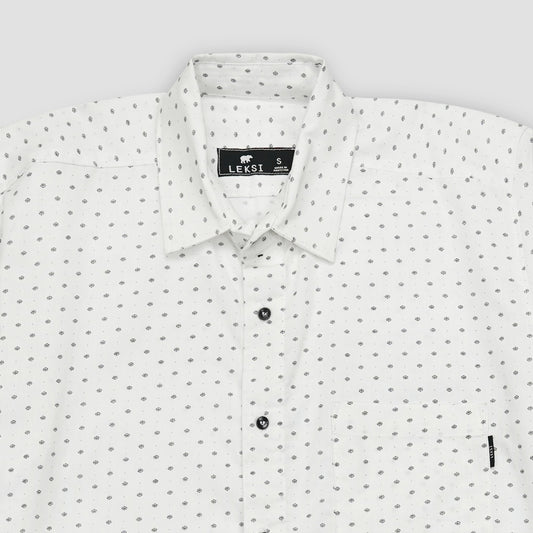 White Dotted Button Down