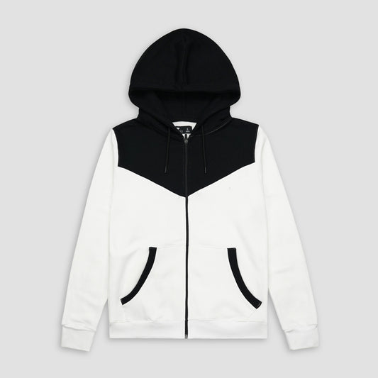 White and Black Zipper Jacket