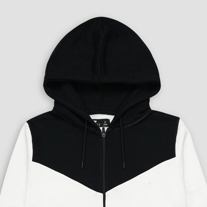 White and Black Zipper Jacket