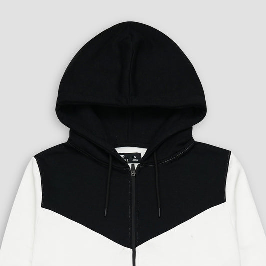 White and Black Zipper Jacket