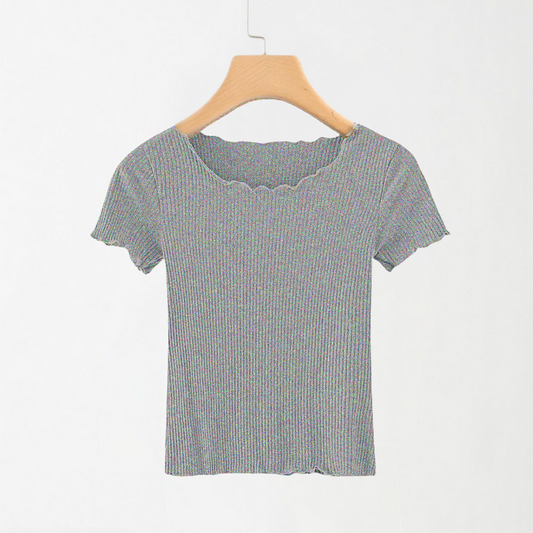 Heather Grey Ribbed Shirt